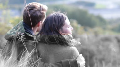 Couple enjoying countryside view