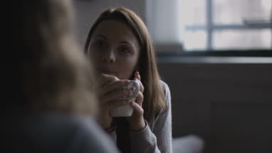Young adult female talking in a caf� to a friend