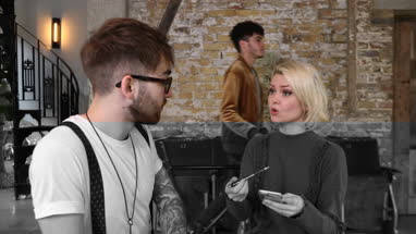 Young entrepreneurs in a meeting discussing app 