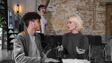 Young entrepreneurs in a meeting discussing app 