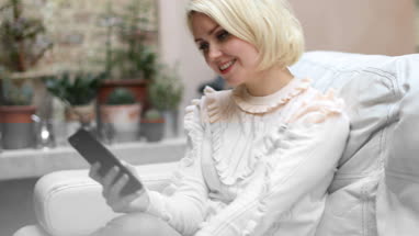 Young adult female on smartphone