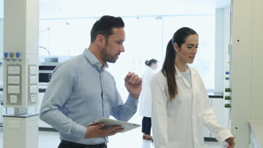 Female student scientist working on an experiment