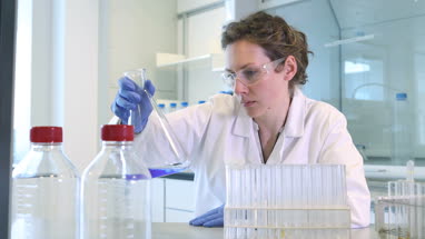 Female scientist working in a science laboratory