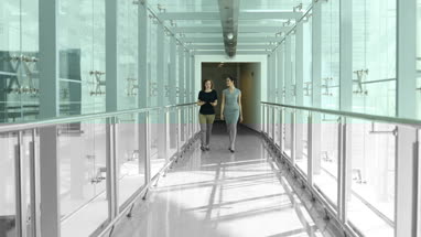 Business colleagues on way to a meeting