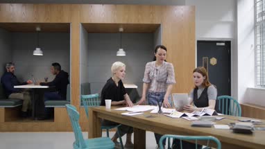 Female coworkers working on a project