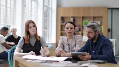Team in a project planning meeting 