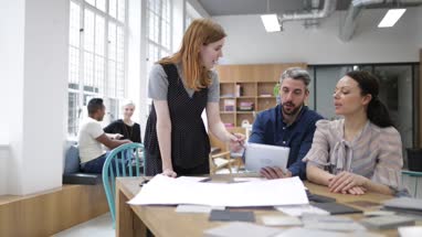 Team in a project planning meeting 