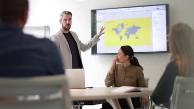 Female executive in a boardroom meeting