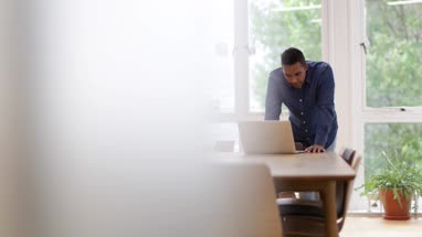 Businessman preparing for meeting in an office