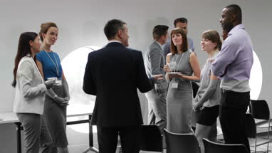 Business executives meeting at a networking event