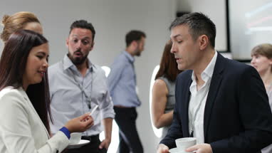 Business executives meeting at a networking event