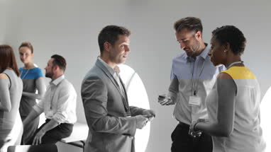 Business executives meeting at a networking event