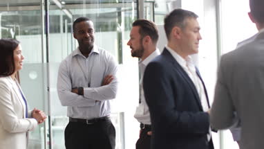 Business executives meeting at a networking event