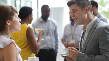 Business executives meeting at a networking event