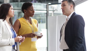 Business executives meeting at a networking event