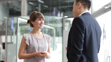 Young female businesswoman being offered a job