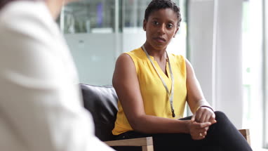 Businesswoman listening in a meeting
