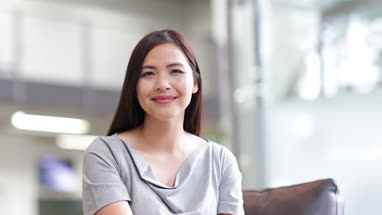 Businesswoman looking confidently at camera