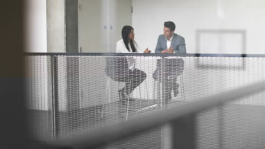 Colleagues in an informal business meeting