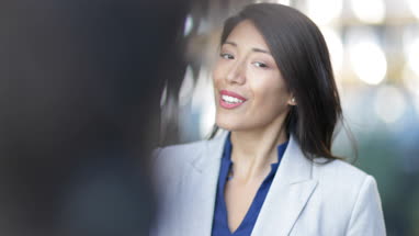TV presenter getting ready to record