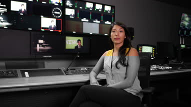 Portrait of a TV Producer in a control room