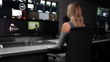 Portrait of a TV Producer in a control room
