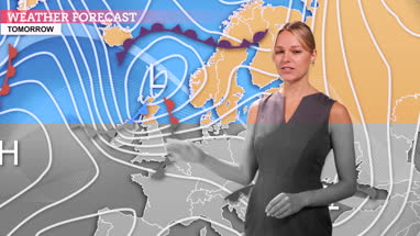 Weather forecast in a green screen studio