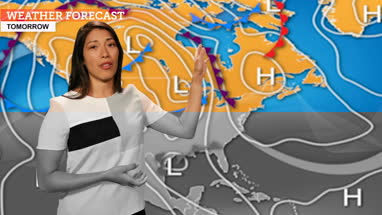 Weather forecast in a green screen studio