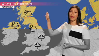 Weather forecast in a green screen studio