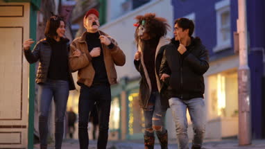 Friends going out for Halloween
