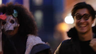 Friends going out for Halloween