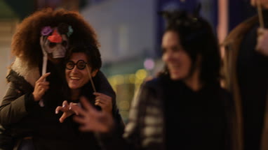 Friends going out for Halloween