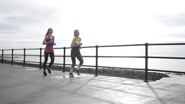 Active senior woman running