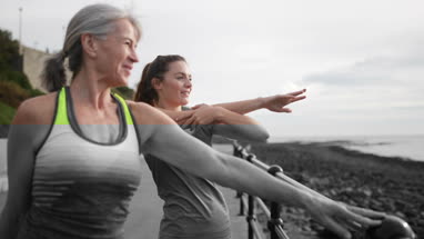 Active senior woman running