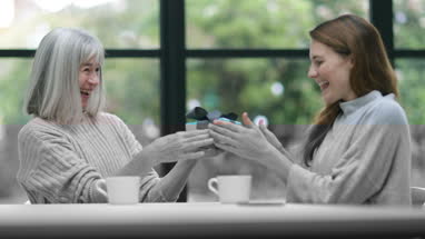 Senior couple on a videocall