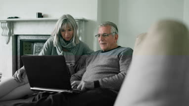 Senior couple enjoying sea view