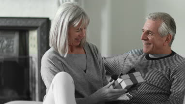 Senior couple walking outdoors