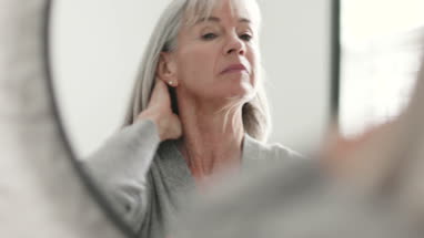 Senior couple walking outdoors