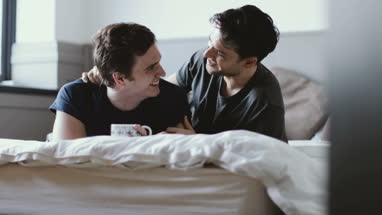 Young male couple in love