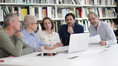 Mature students on adult education course