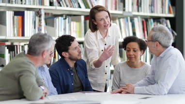 Mature students on adult education course