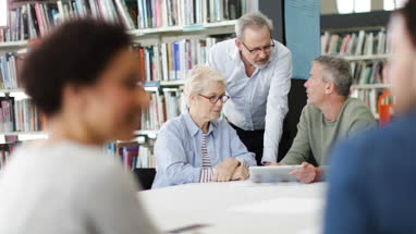 Seniors on computer skills course