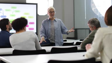 Mature students on adult education course