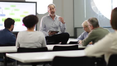 Mature students on adult education course