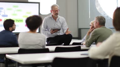 Mature students on adult education course