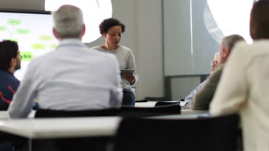 Mature students on adult education course