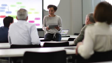 Mature students on adult education course