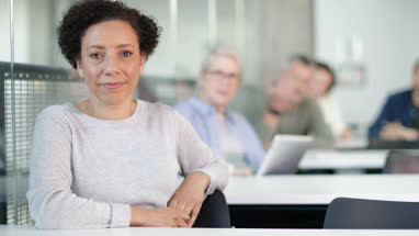 Portrait of mature student in a lecture
