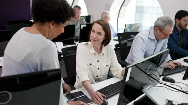 Woman on computing course