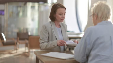 Financial advisor meeting with client